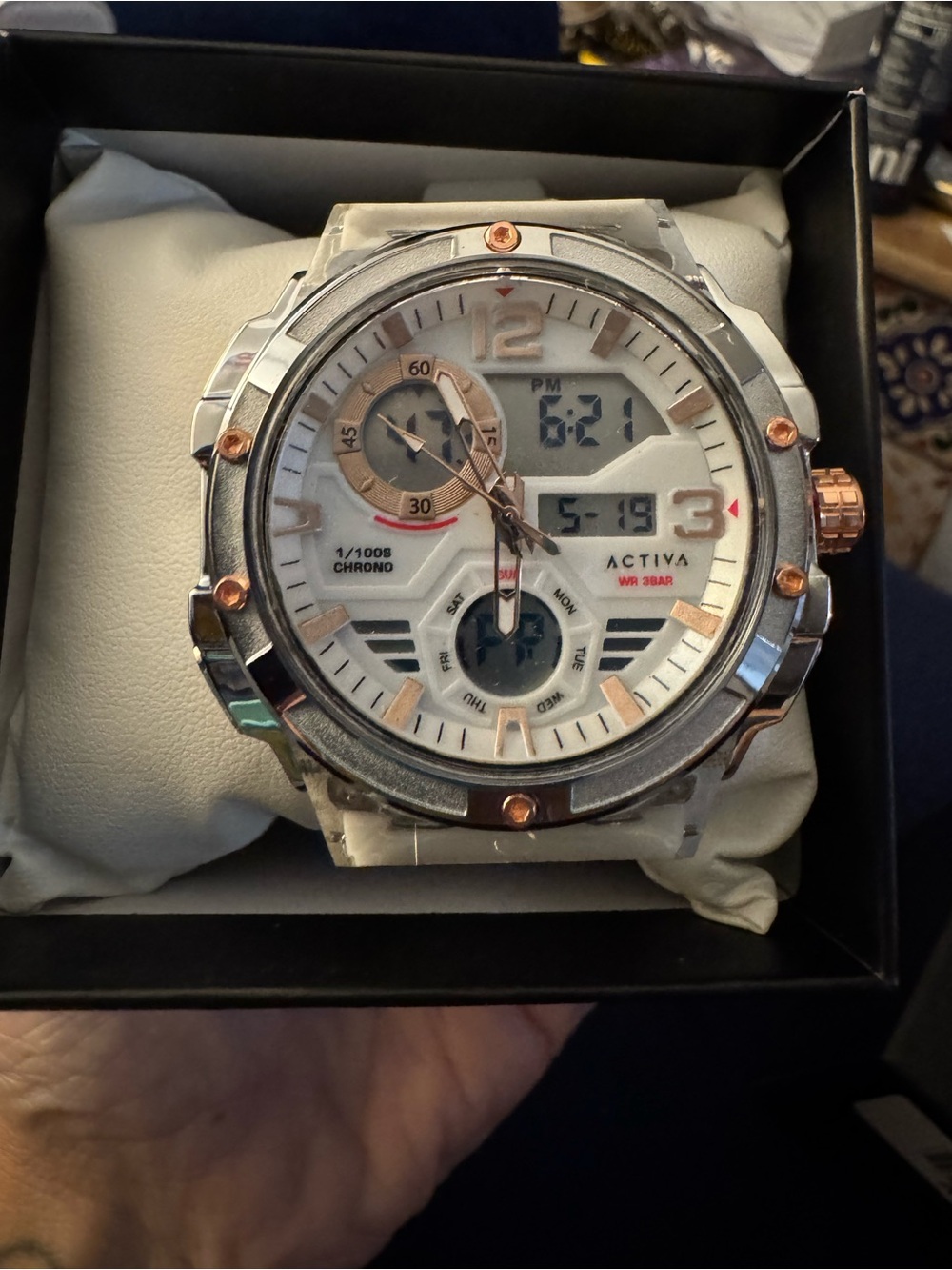 NEW in box Activa Virtux X Invicta White Rose Gold Analog-Digital Watch– ACW8118